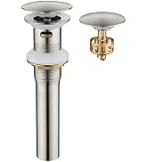 Pop up Sink Drain Stopper with Overflow Brushed Nickel for Bathroom Vessel Vanity Sink Art Basin,...