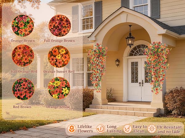 artificial fall flowers for outdoors