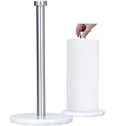 Paper Towel Holder with Marble Base - 13" x 7" Upright Paper Roll Dispenser with Heavy Non-Slip B...