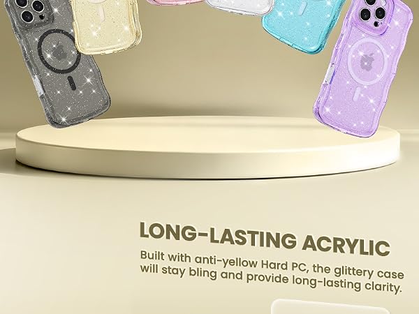 crystal Clear case transparent case magnetic case glitter case Glossy case cute case aesthetic case