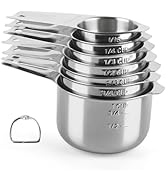 Stainless Steel Measuring Cups Set of 7, Stackable Measure Cups Kitchen Gadgets for Cooking Bakin...