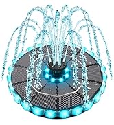 Yzert Solar Fountain Colorful Ring Lights, 2026 3.5W Solar Water Fountain with 2000 mAh Battery, ...