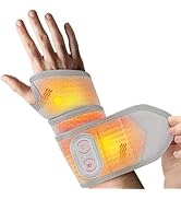Cordless Wrist Hand Heating Pad Massage for Pain Relief, Rechargeable Heated Wrist Brace for Carp...