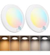 TORCHSTAR 6 Inch 5CCT LED Motion Ceiling Lights Indoor, 15W Flush Mount Disk Light for Closet, CR...