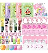 55 PCS Spa Party Supplies for Girls, Sleepover Party Bulk Gifts for Women | Include Face Masks, H...