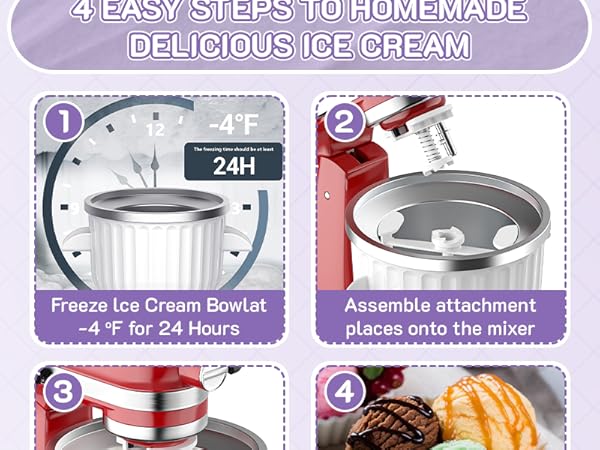 Ice Cream Maker Attachment for KitchenAid Stand Mixer