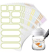 198PCS Baby Bottle Labels for Daycare Waterproof Removable Write-on Blank Freezer Food Labels Kit...