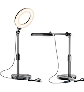 Portable Travel Ring Light for Laptop Zoom Video Conference, 5'' Bright Circle Light with Extenda...