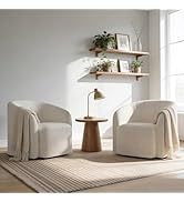 COLAMY Swivel Accent Chair Set of 2, Barrel Chair with Armrest, Comfy Round 360°Mondern Armchair,...