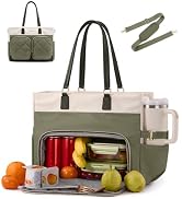 LOVEVOOK Lunch Tote Bag for Women, 2-in-1 Work Bag with Insulated Lunch Compartment, 15.6 Inch La...