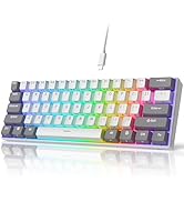 iLovBee i61 Mechanical Keyboard 60 Percent, Wired RGB Gaming Keyboard, 61 Keys Compact Mini Custo...