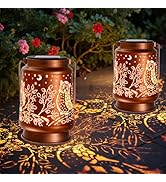 YWYWLED Outdoor Solar Lanterns Waterproof - Metal Hanging Solar Lights Outdoor Decorative, Solar ...