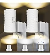 LED Night Light Plug in, 360° Rotating Modern Night Lights Plug into Wall, 3000K/5000K Toggle, Se...