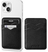 VULKIT Stick on Card Holder Compatible for iphone Leather Cell Phone Wallet Credit Card Case Stro...