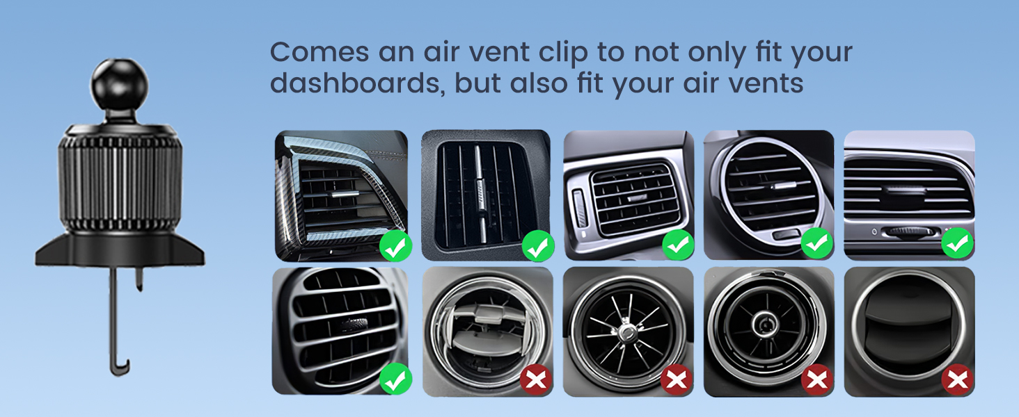 install xuenair magsafe car vent mount charger to your air vent with the universal vent clip