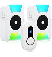 Wireless Doorbell Battery Operated Vibrating LED Flashing, Wireless Doorbells for Home,Hearing Im...