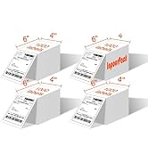 InpourPack 4" x 6" Fanfold Direct Thermal Labels, Shipping Package Labels with Perforated line fo...