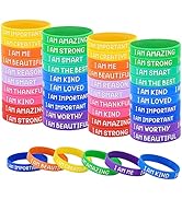 IDREAMBAND Motivational Wristbands for Students, Colorful Inspirational Rubber Bracelets, Classro...
