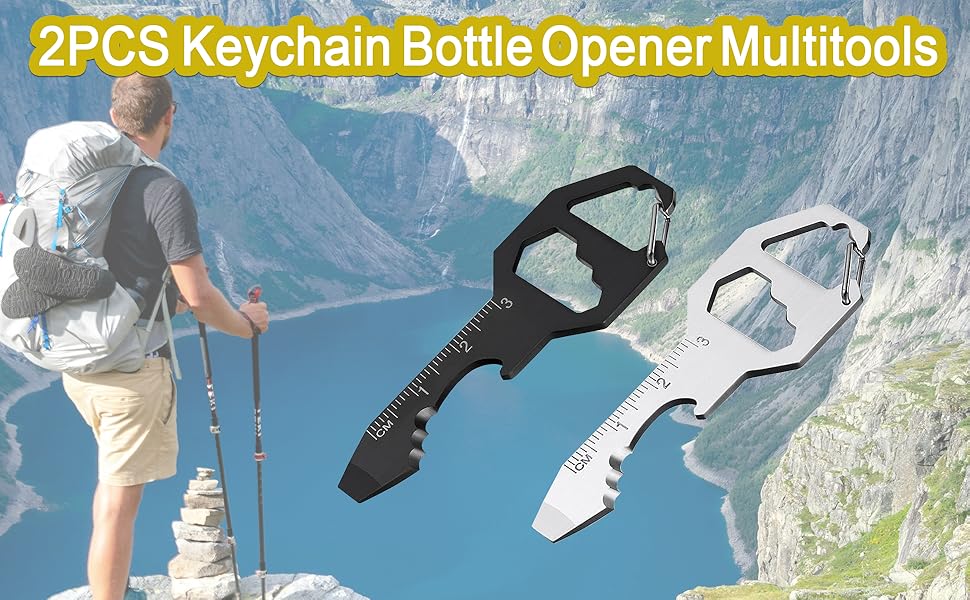 Compact Keychain Multitool Stainless Steel Bottle Opener Keychain Versatile Key Ring Tool
