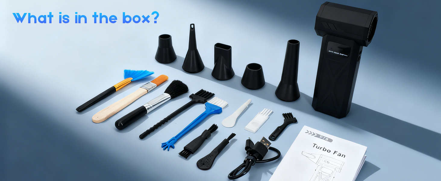 Portable Electric Air Duster, Rechargeable Cordless Air Blower with LED Light for Computer compact