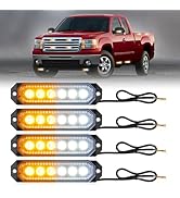 HLauto 406T Emergency Strobe Grille Lights: 4Pcs 6 LED Sync Feature Safety Warning Flashing Light...