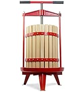 SQUEEZE master Fruit Wine Cider Press - Solid Wood Basket- 4.75 Gallon/18L-T Handle Bar-More Stab...