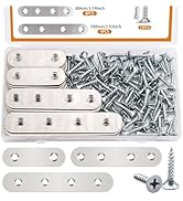 mankk 96PCS Flat Metal Brackets Mending Plate Stainless Steel Flat Straight Brace Brackets Fixed ...