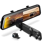 RexingUSA M2 Smart BSD ADAS Dual Mirror Dash Cam 1080p (Front+Rear) w/GPS 12” IPS Touch Screen, S...