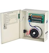 EVERSECU 9 Channel AC 24V 5 Amp Reset Fuse CCTV DC Distributed Power Box with AC Plug and Lock fo...