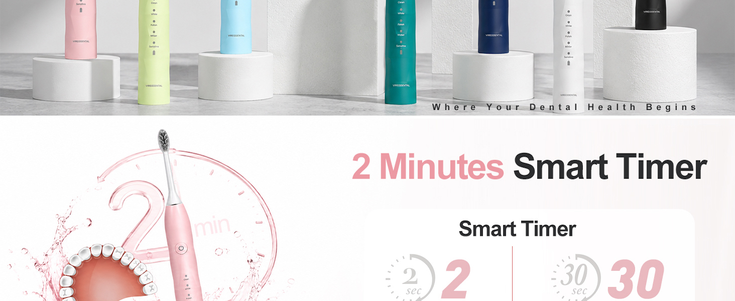 2 minutes smart timer electric toothbrush