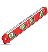 WORKPRO 12 Inch Torpedo Level, Magnetic Small Leveler Tool, Plumbing Level with Pitch Vial, Alumi...