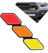 Diamall 1 PC Tri-color Grille Badge Emblem Decoration, 4.72" L/0.98" H Tricolor Diamond Front Gri...
