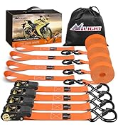 Nilight Ratchet Tie Down Straps 4500Lbs Max Break Strength 1”×15’ Heavy Duty Motorcycle Straps wi...