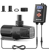hygger Adjustable Aquarium Water Pump, Anti-blocking No Water Protection Submersible Pump with LC...