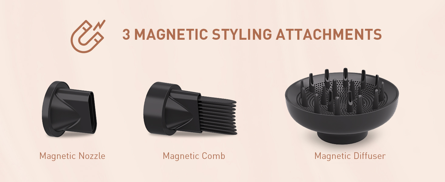 3 MAGNETIC STYLING ATTACHMENTS