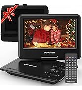 DBPOWER 11.5" Portable DVD Player, 5-Hour Built-in Rechargeable Battery, 9" Swivel Screen, Suppor...