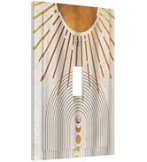 Mid Century Gold Sun Abstract Arch Boho Moon 1 Gang Light Switch Covers Decorative Unique Single ...