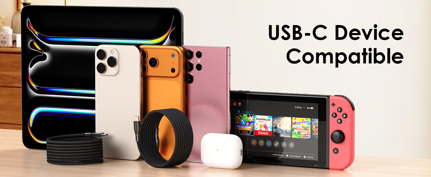 usb type c cable coiled type c fast charging cord for laptop