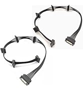 OHKIKOME SATA Power Splitter Cables 1 to 5 19.7 in (500 mm), 2Pack15 Pin Male to Female Power Cab...