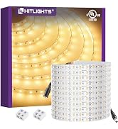 HitLights 24V LED Strip Lights Warm White 3000K, 26.2ft Cuttable Tape Backed 3oz PCB, UL Listed, ...