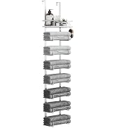 Hanging Towel Racks for Bathroom No Drill - Over The Door 8-Tier Bath Towel Storage Organizer for...