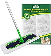 HOMEXCEL Reusable Microfiber X-Large Mop Pads Compatible with Swiffer XL Sweeper,Washable Wet Pad...