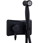 DIKUROOMS Brass Bathroom Bidet Faucet Handheld Spray Set, Concealed Wall Mount, Warm Water Diaper...