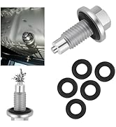 M12x1.75 Magnetic Oil Drain Plug Replacement OEM 10017615/653096US with 5PCS Oil Drain Plug Gaske...