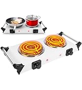 TeqHome Hot Plate, 2000W Portable Electric Stove for Cooking with Stay Cool Handles &amp; 5 Levels Ad...