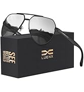LUENX Aviator Sunglasses for Men Polarized Oversized Lens UV400 Sun Glasses with Accessories