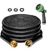 25FT Garden Hose, Heavy Duty Water Hose with 3/4" Solid Metal Connectors – Flexible, Kink-Free, L...