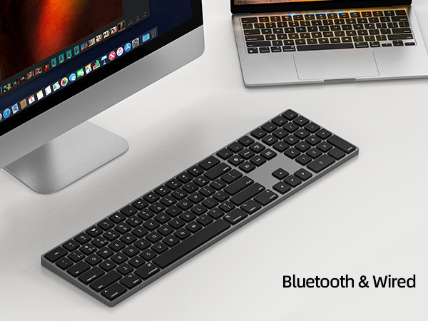 Bluetooth Slim Keyboard for Mac Low-Profile Silent Flat Key Apple iMac, MacBook, Mac