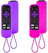 2 Pack Case for Roku Express/Streaming Stick/Premiere - Silicone Remote Cover for TCL Hisense Rok...
