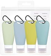 Travel Bottles for Toiletries 4 Pack, TSA Compliant Travel Size Bottles, Leak Proof Squeezable Si...